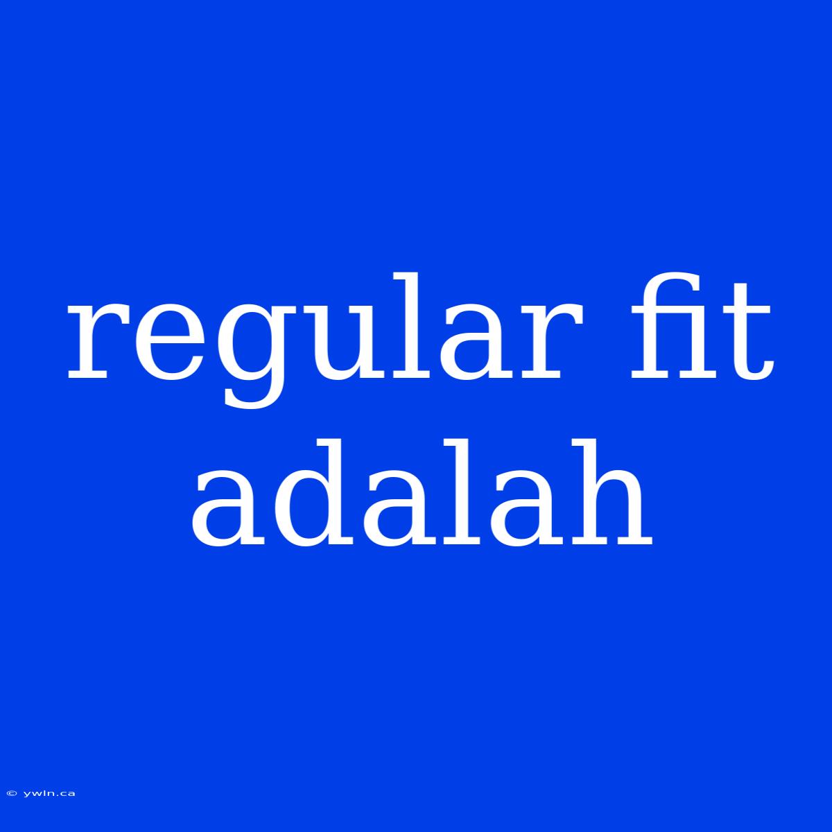 Regular Fit Adalah