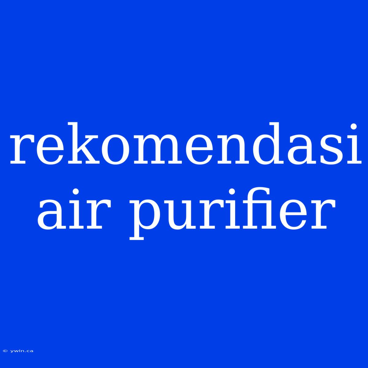 Rekomendasi Air Purifier