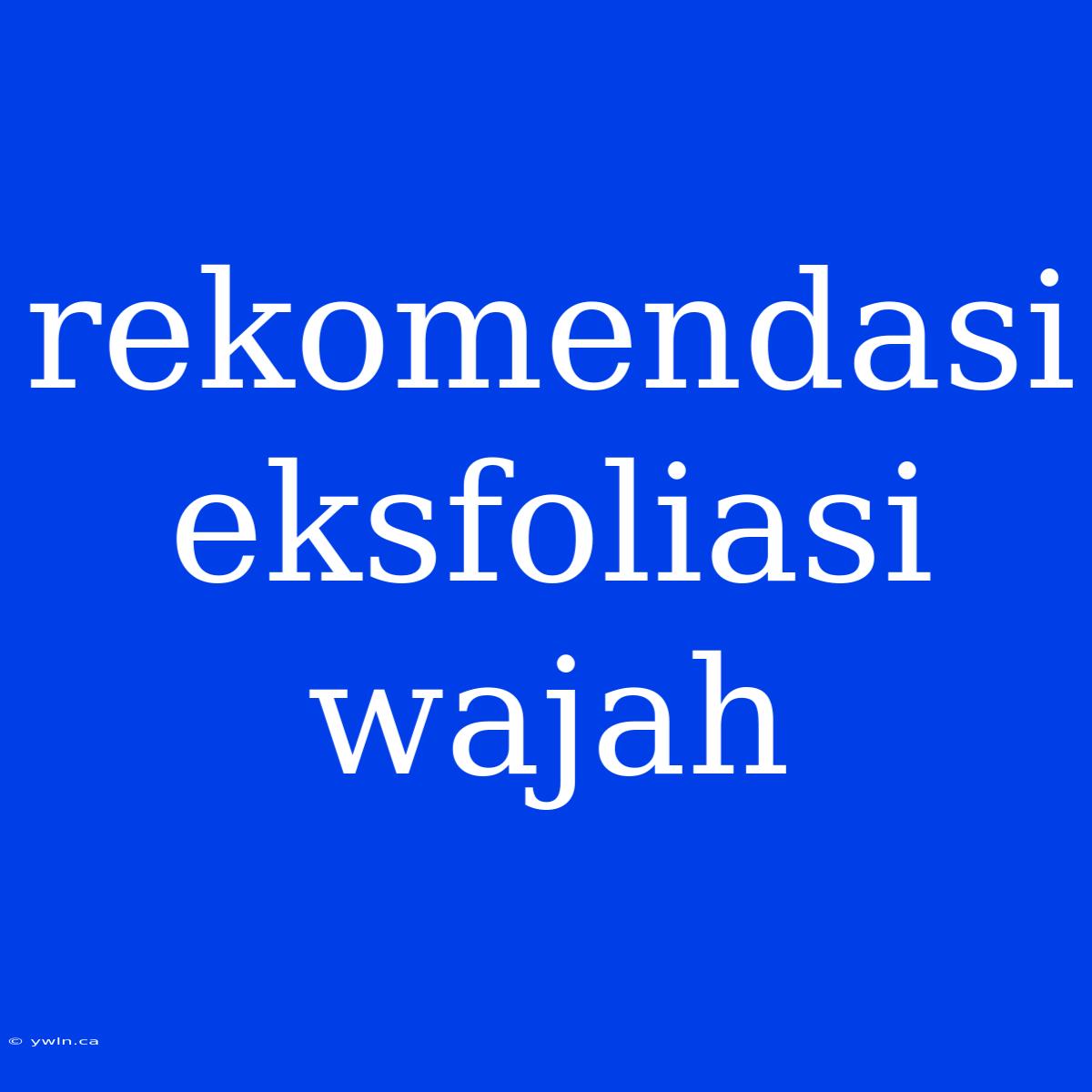 Rekomendasi Eksfoliasi Wajah