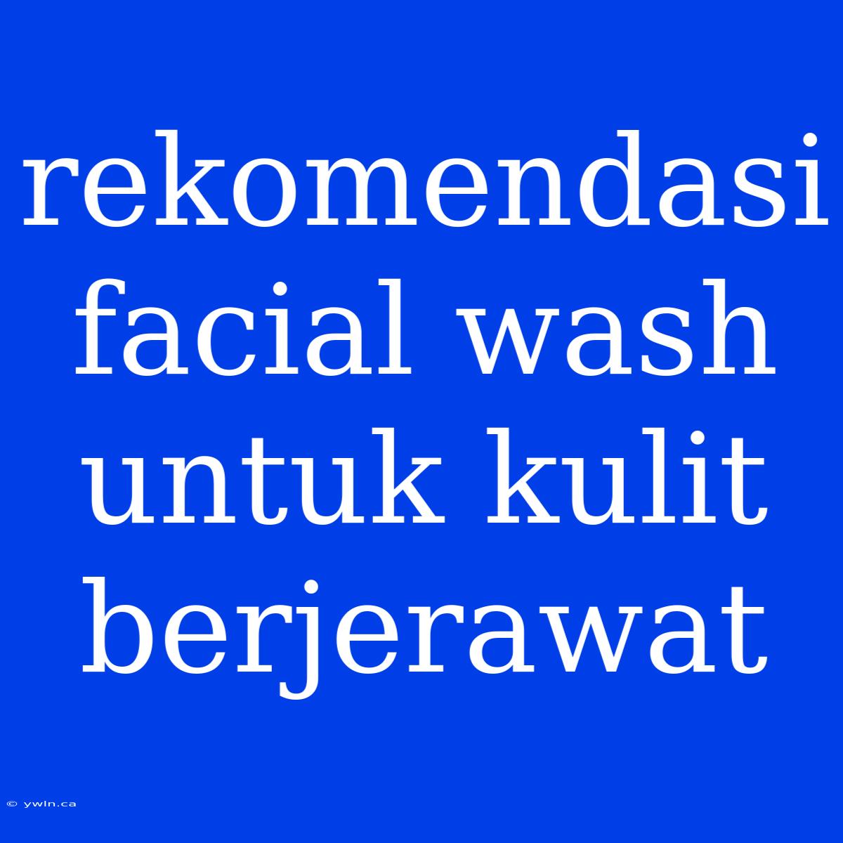 Rekomendasi Facial Wash Untuk Kulit Berjerawat