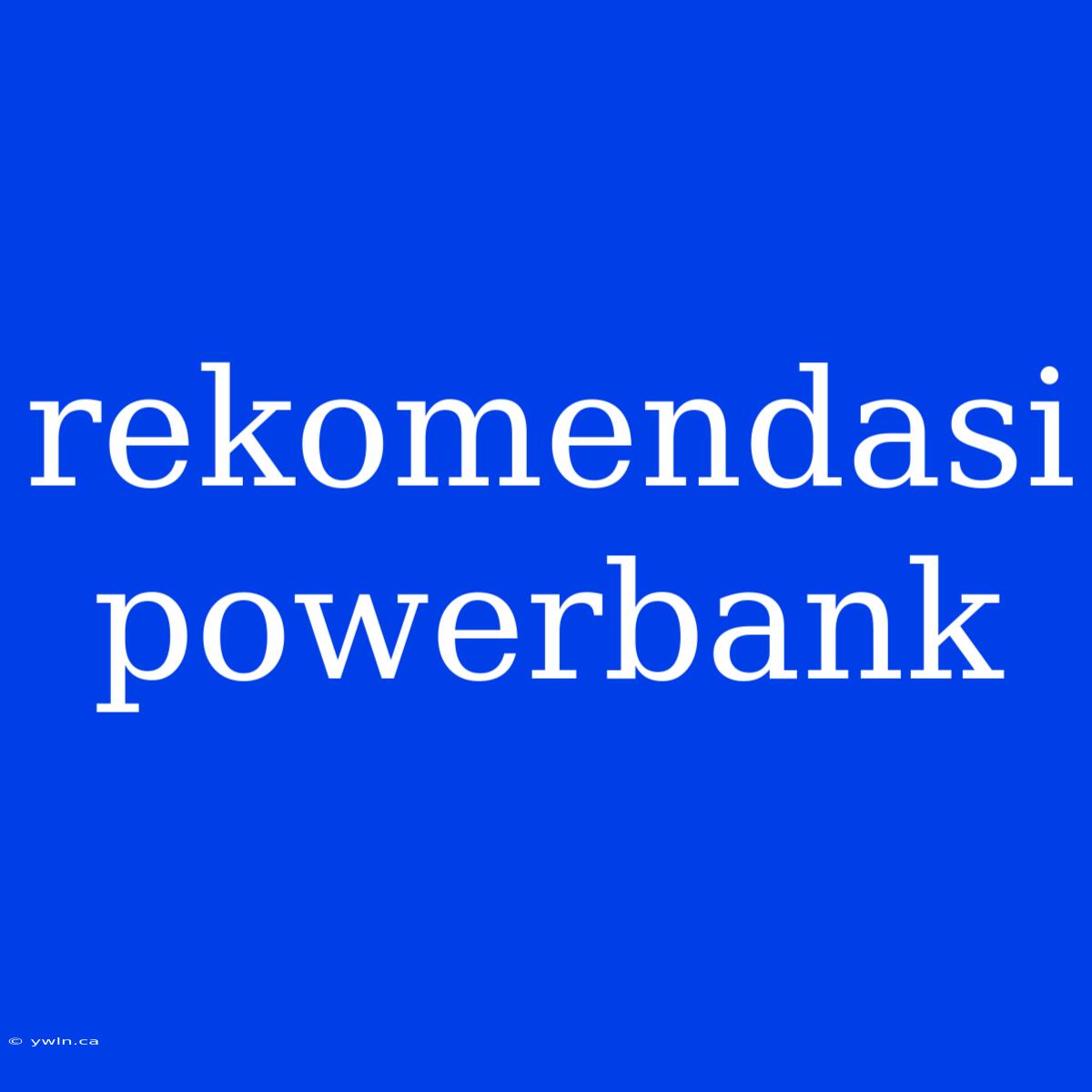 Rekomendasi Powerbank