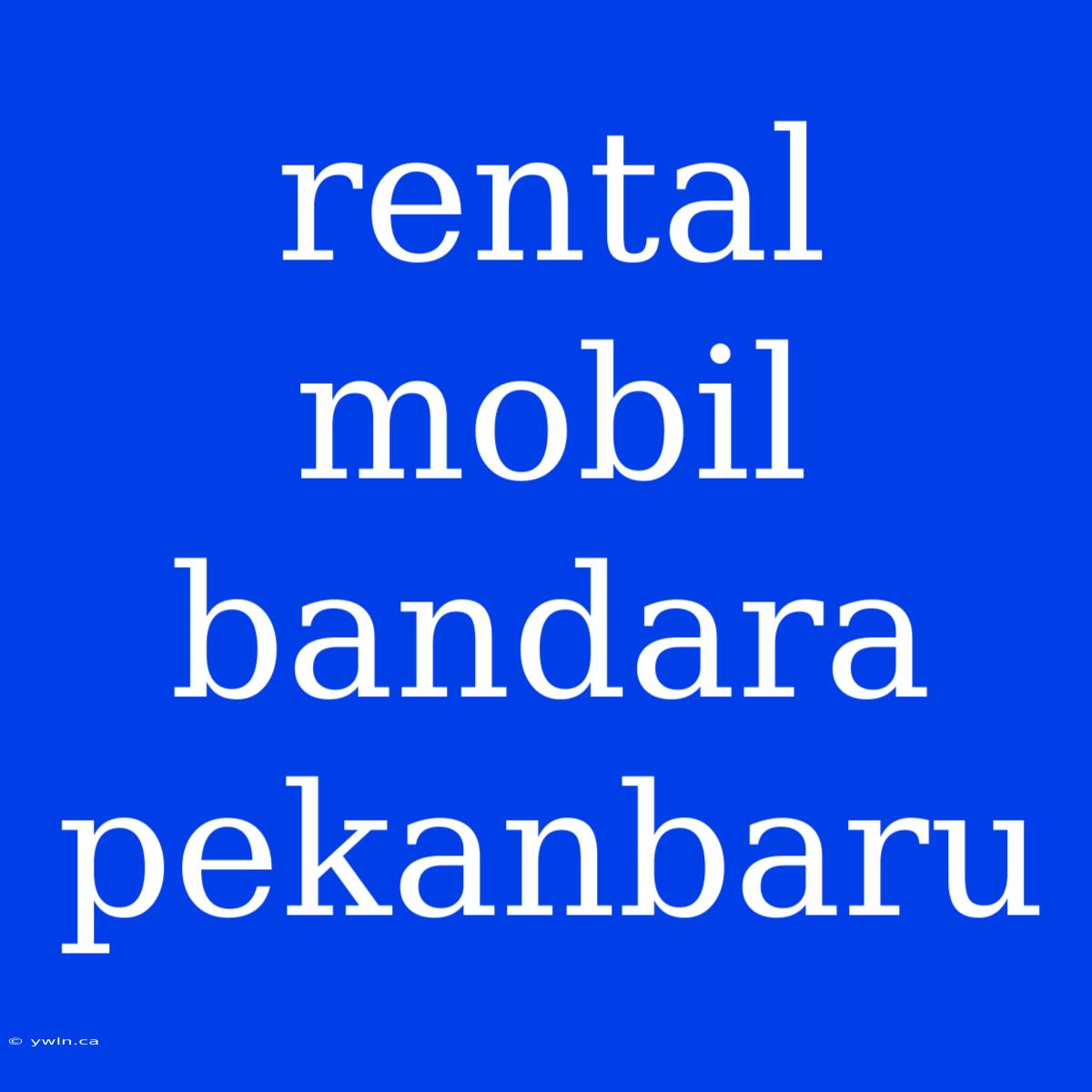 Rental Mobil Bandara Pekanbaru