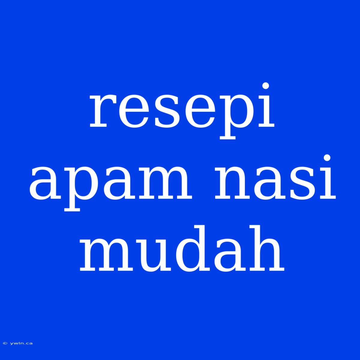 Resepi Apam Nasi Mudah