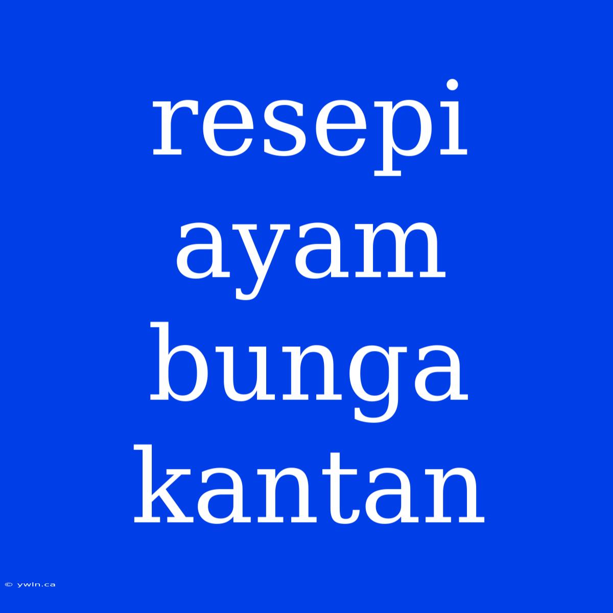 Resepi Ayam Bunga Kantan