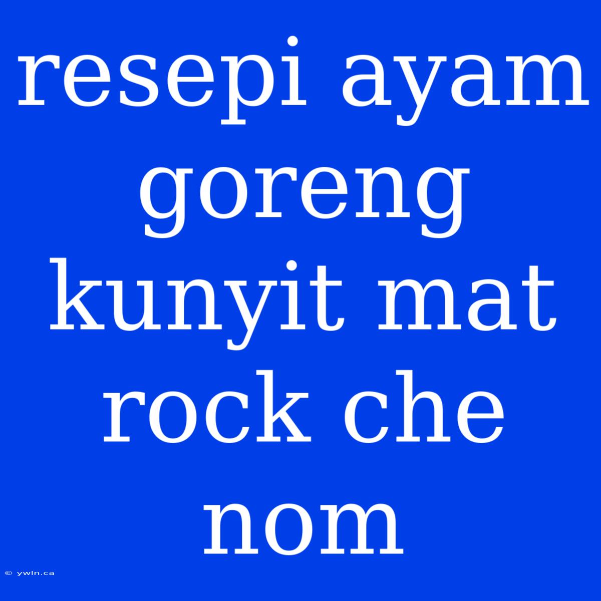 Resepi Ayam Goreng Kunyit Mat Rock Che Nom