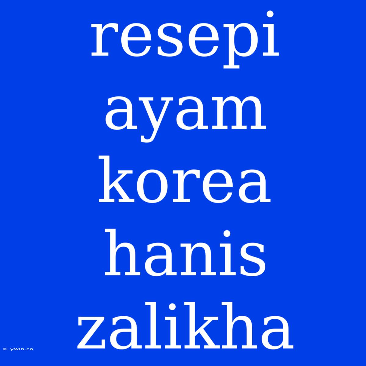 Resepi Ayam Korea Hanis Zalikha