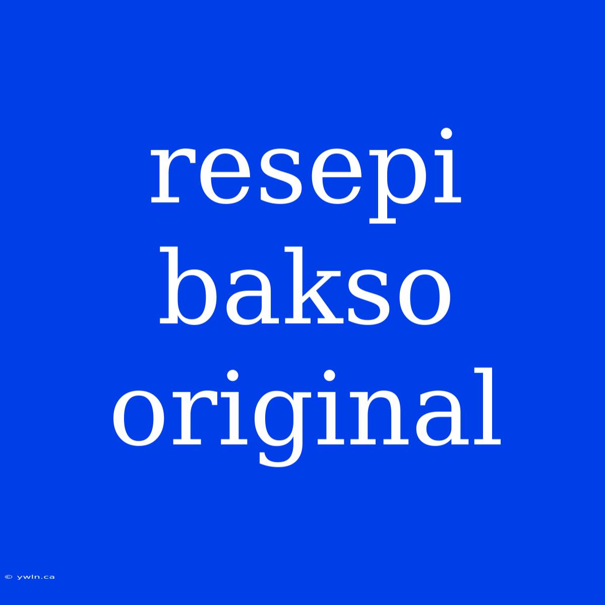 Resepi Bakso Original