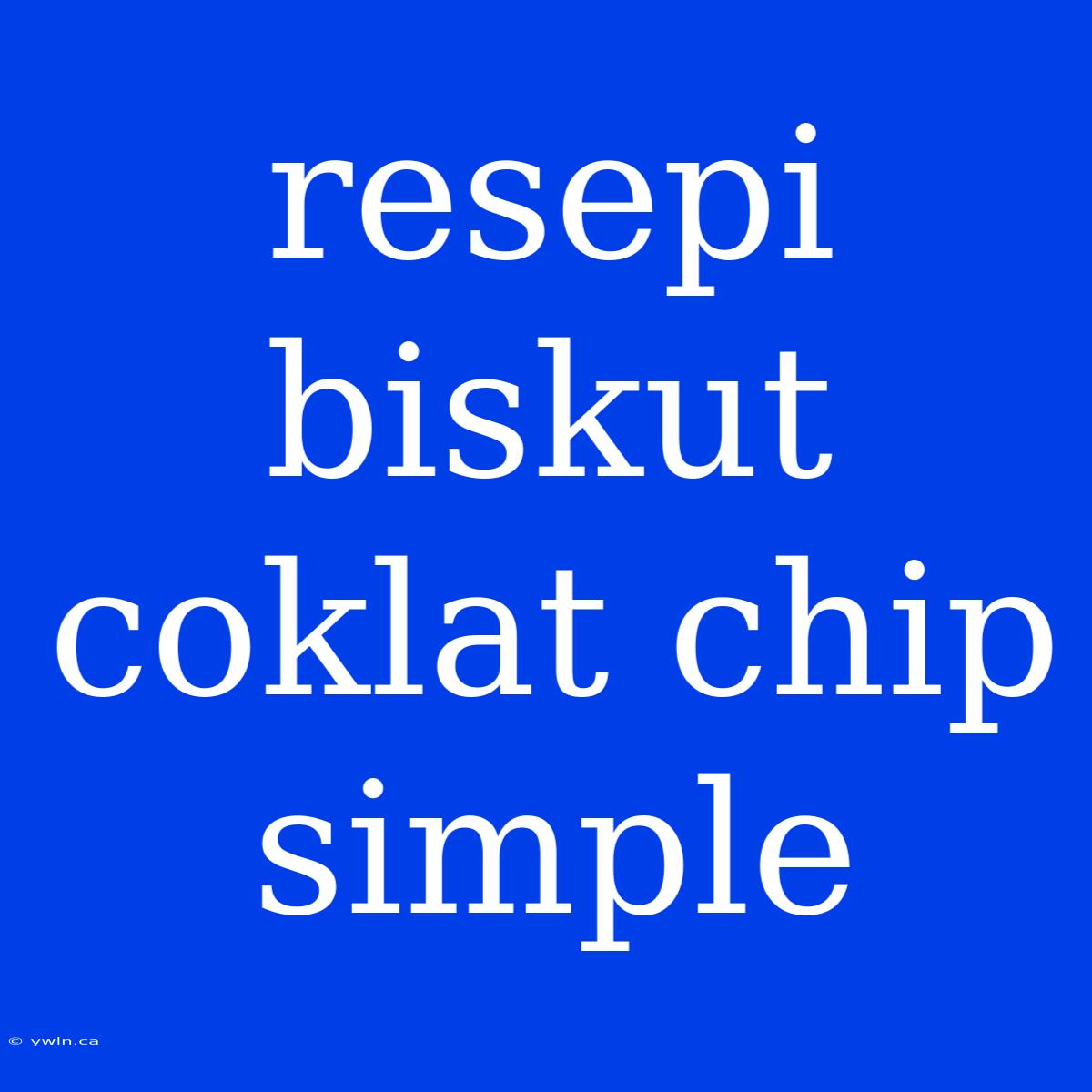 Resepi Biskut Coklat Chip Simple