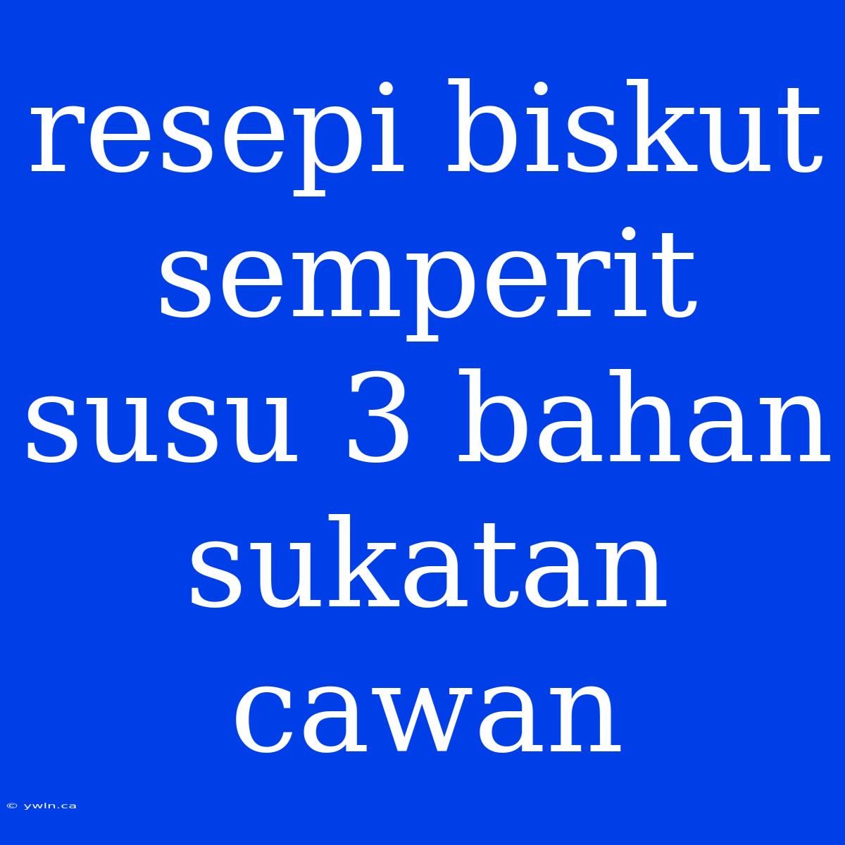 Resepi Biskut Semperit Susu 3 Bahan Sukatan Cawan