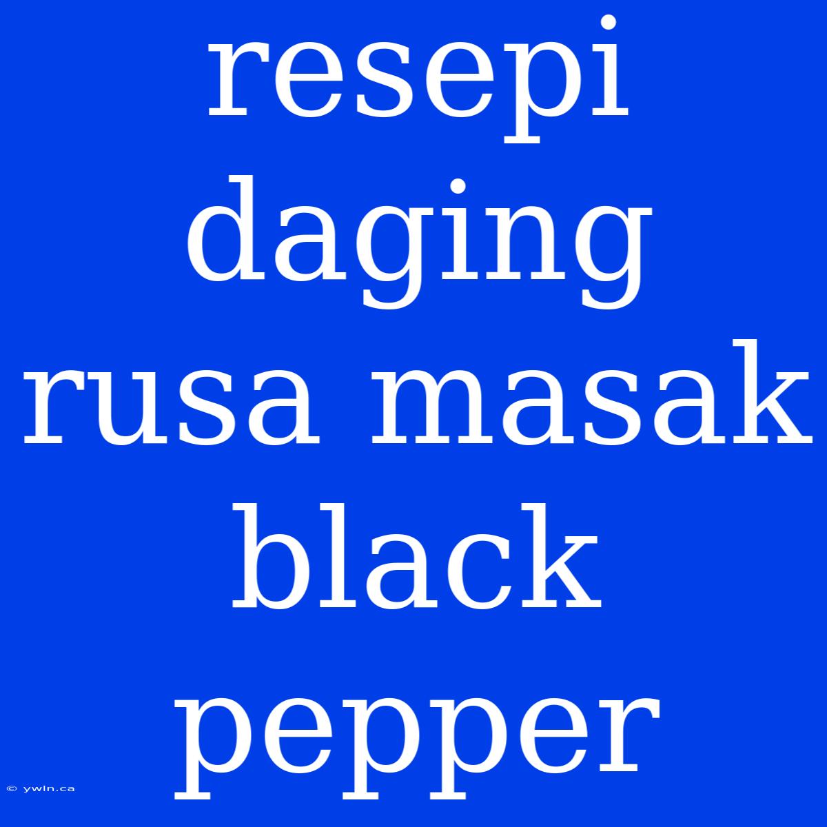 Resepi Daging Rusa Masak Black Pepper