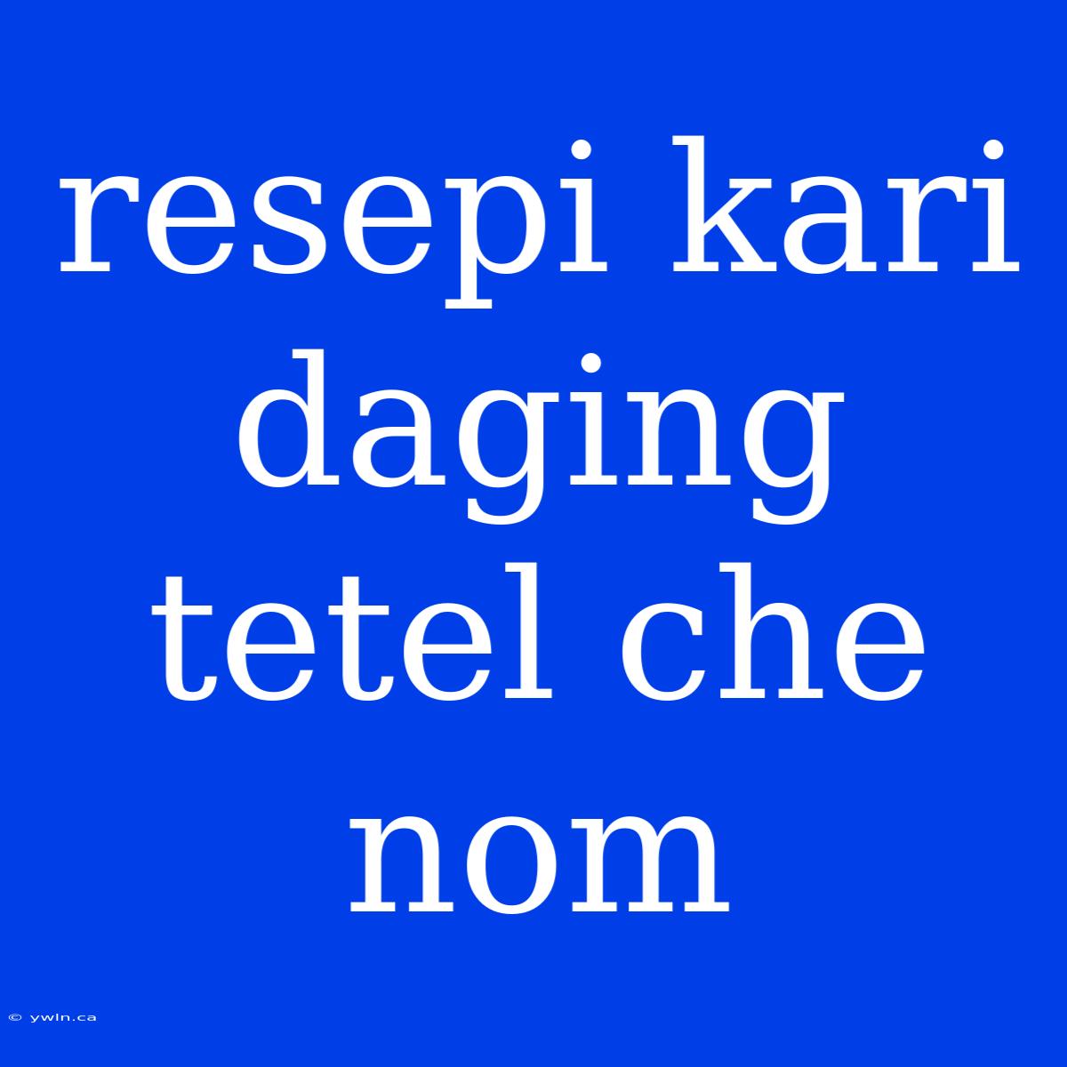 Resepi Kari Daging Tetel Che Nom