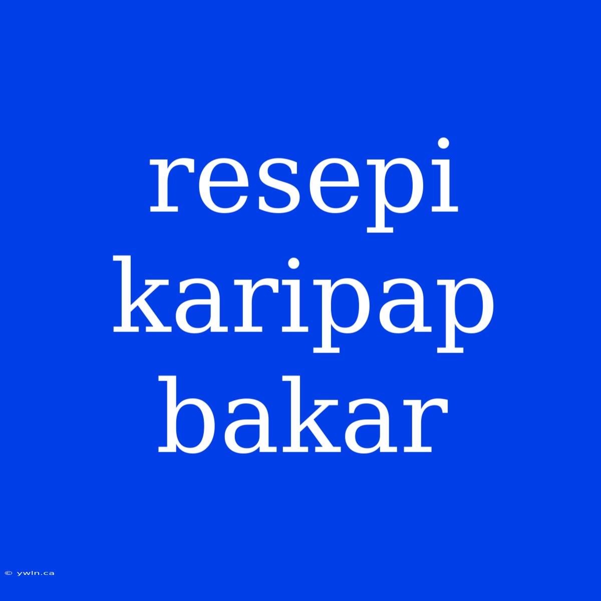 Resepi Karipap Bakar