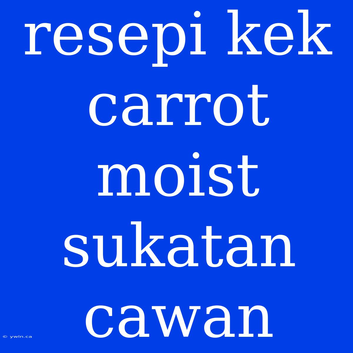 Resepi Kek Carrot Moist Sukatan Cawan