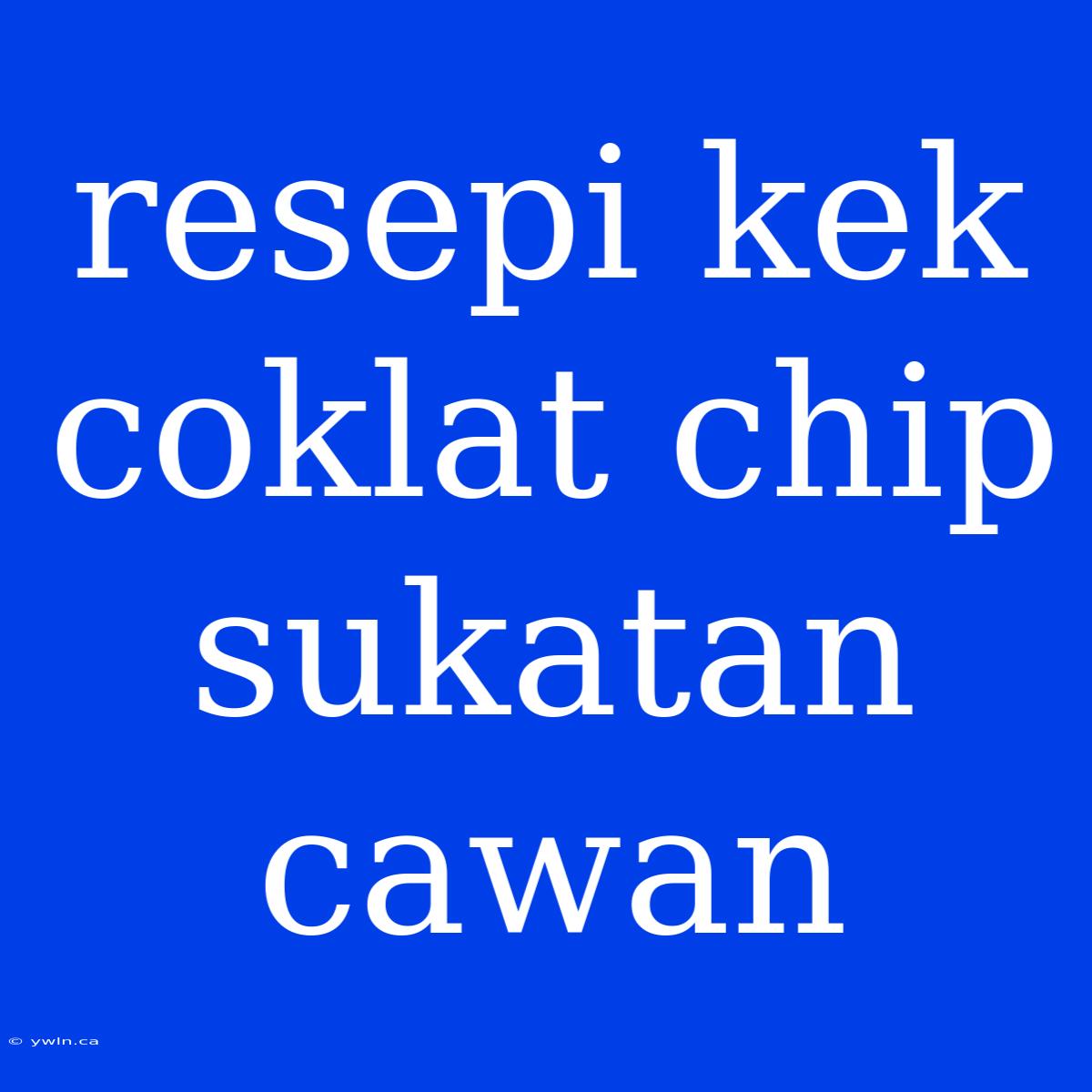 Resepi Kek Coklat Chip Sukatan Cawan