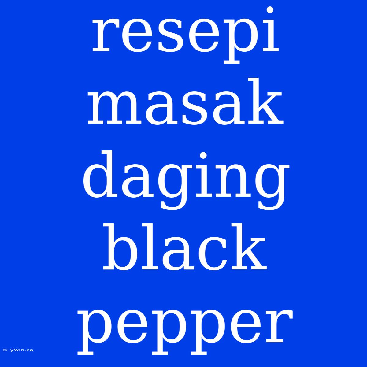 Resepi Masak Daging Black Pepper