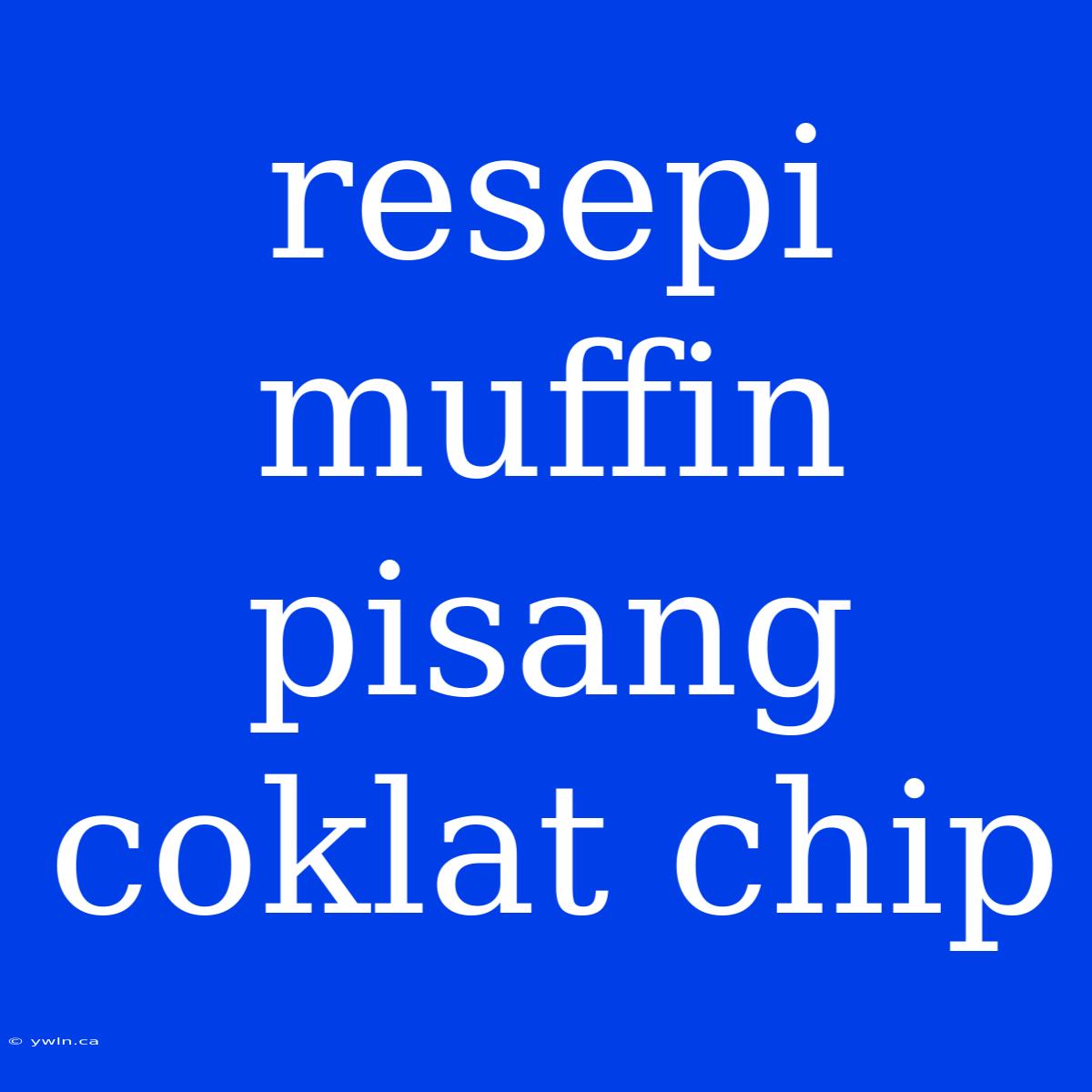 Resepi Muffin Pisang Coklat Chip