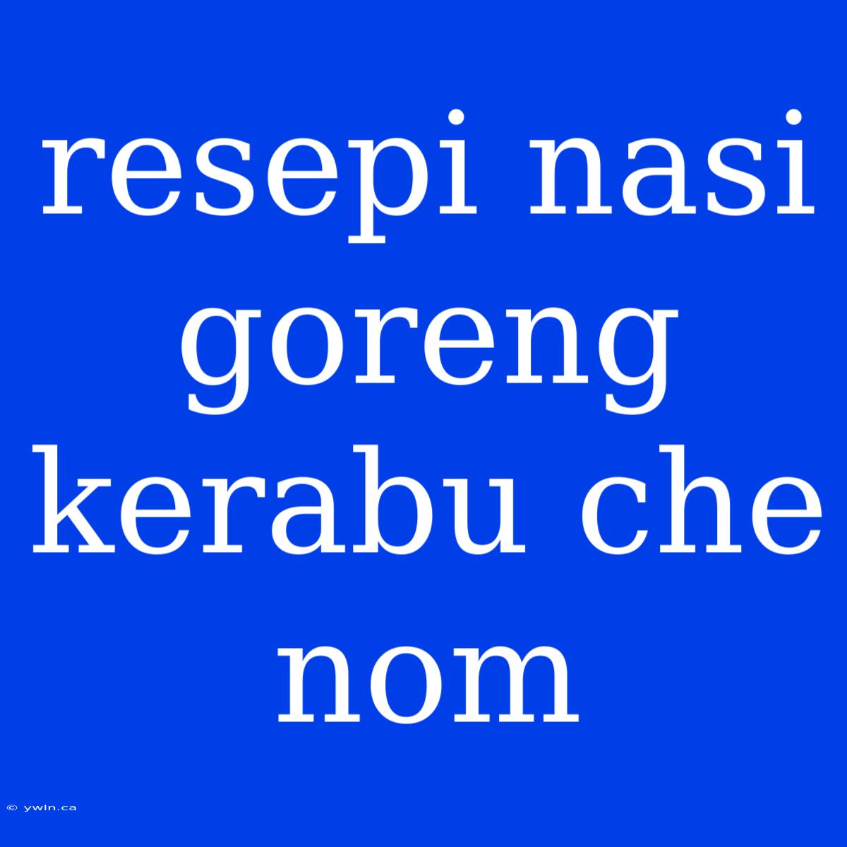 Resepi Nasi Goreng Kerabu Che Nom