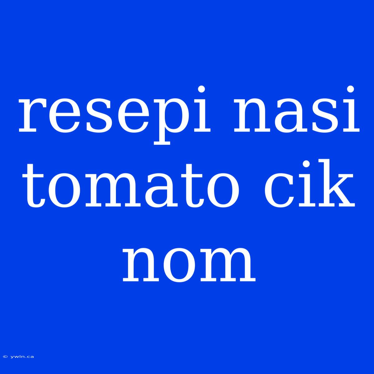 Resepi Nasi Tomato Cik Nom