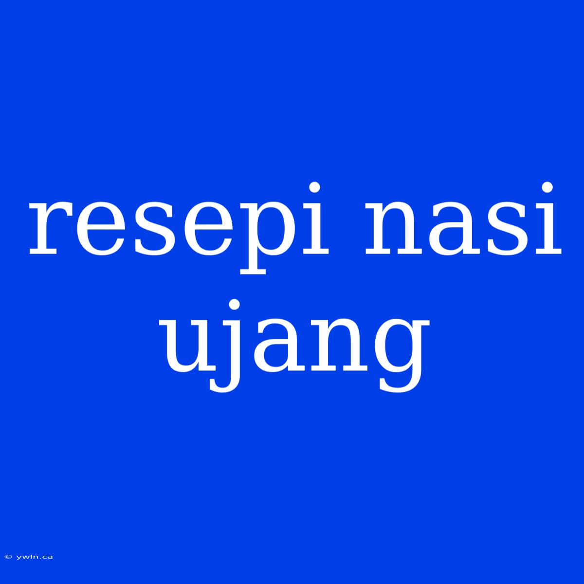 Resepi Nasi Ujang