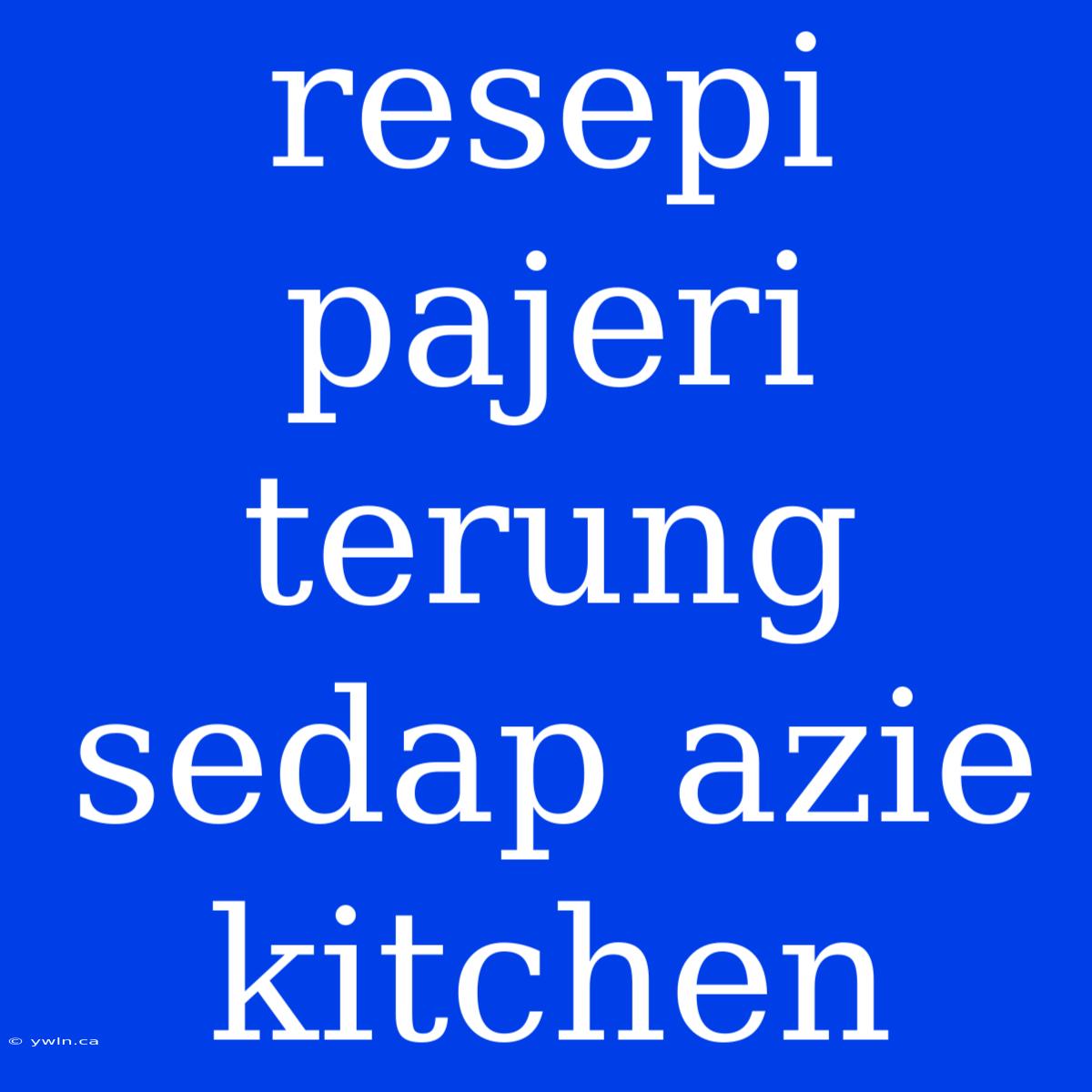 Resepi Pajeri Terung Sedap Azie Kitchen