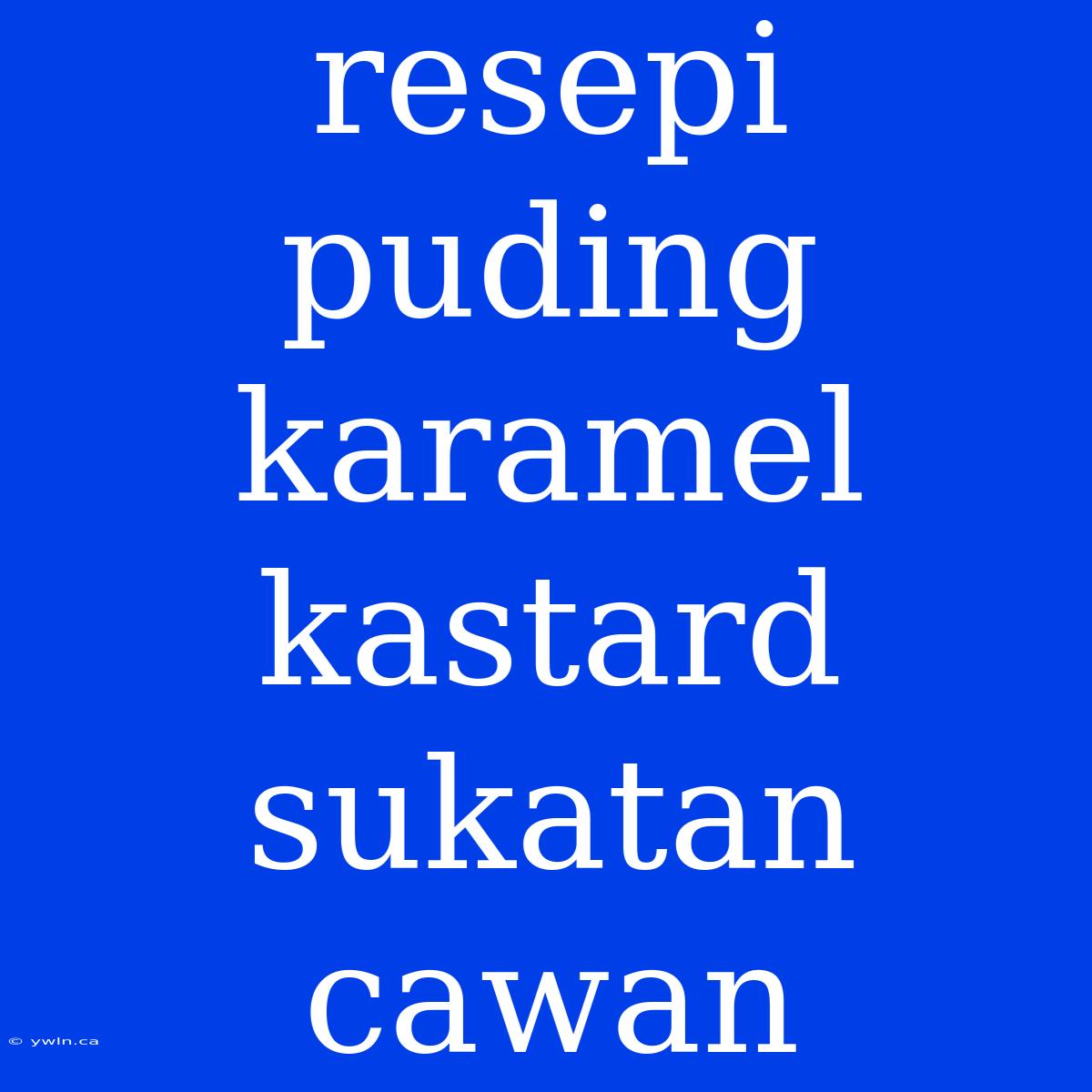 Resepi Puding Karamel Kastard Sukatan Cawan