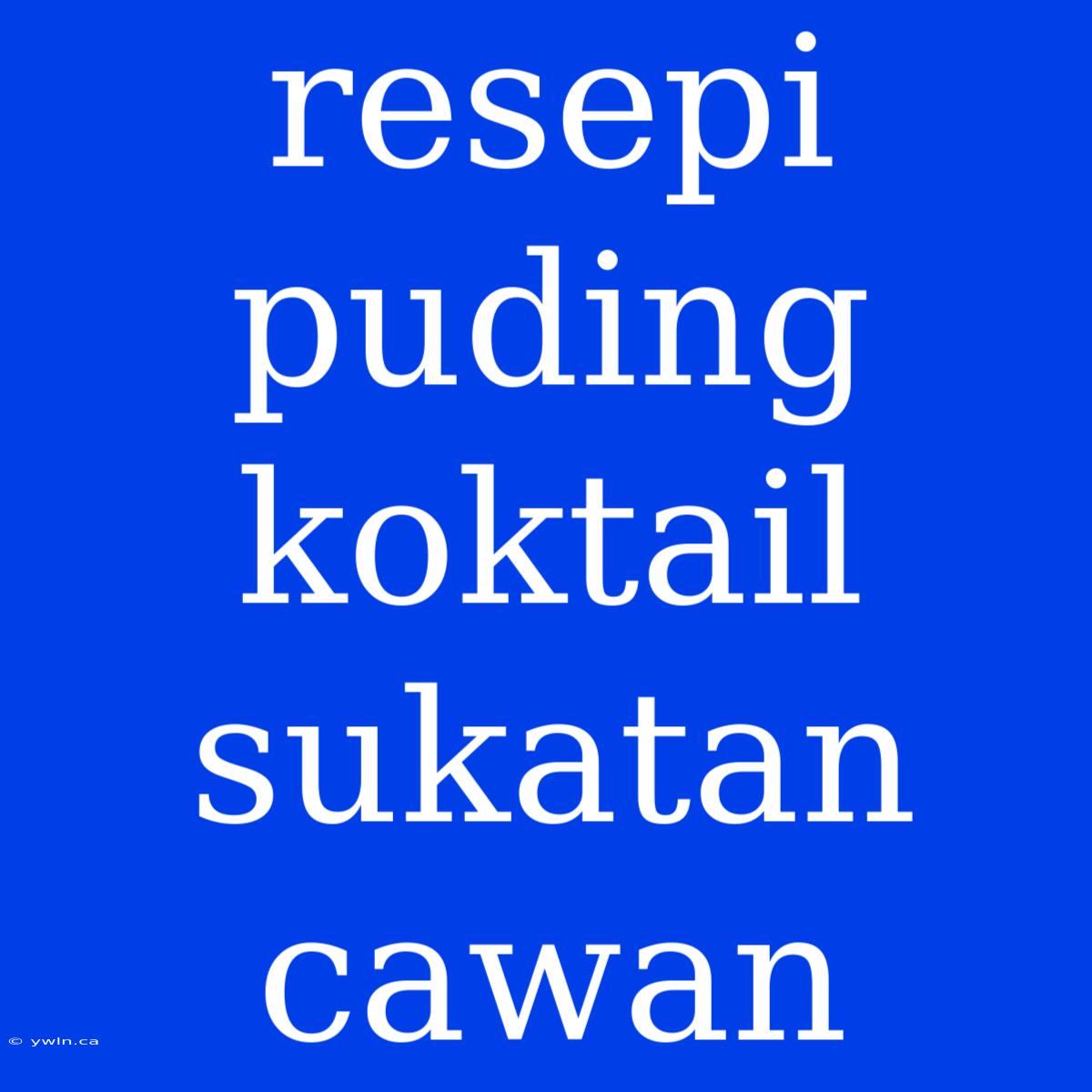 Resepi Puding Koktail Sukatan Cawan