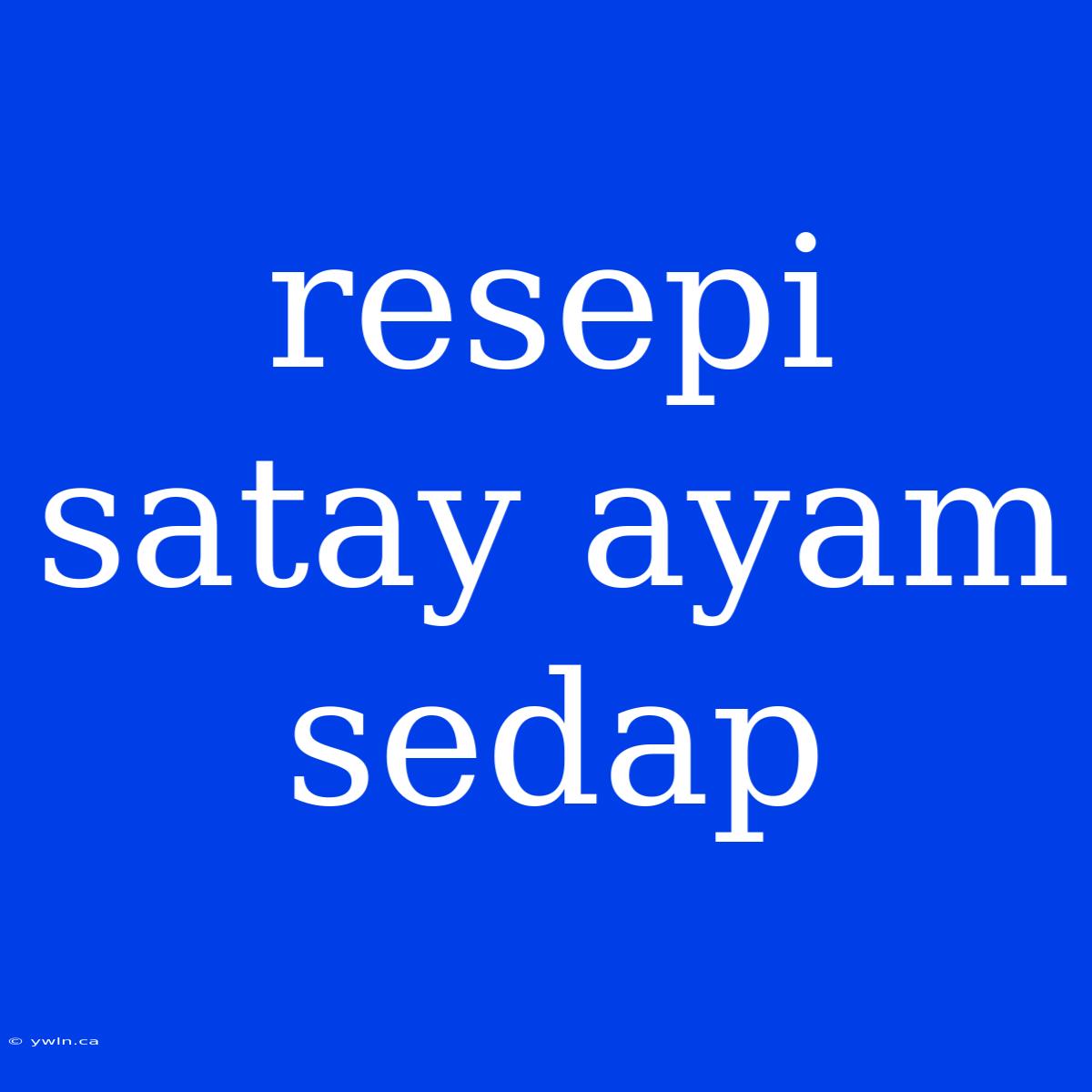 Resepi Satay Ayam Sedap