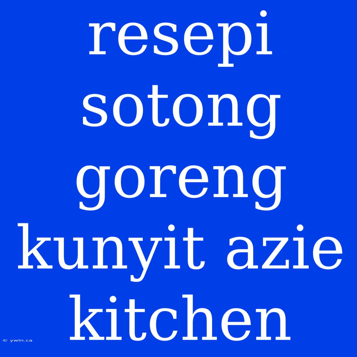 Resepi Sotong Goreng Kunyit Azie Kitchen