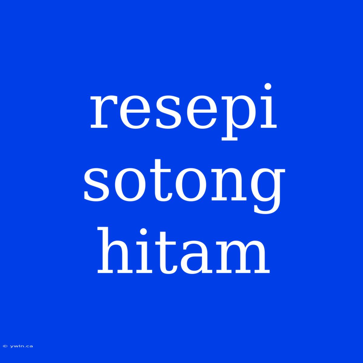 Resepi Sotong Hitam