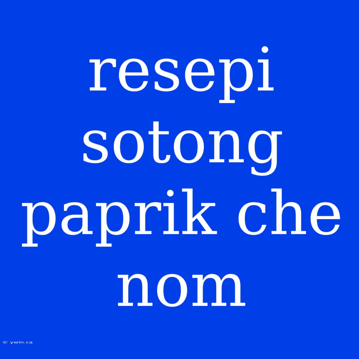 Resepi Sotong Paprik Che Nom