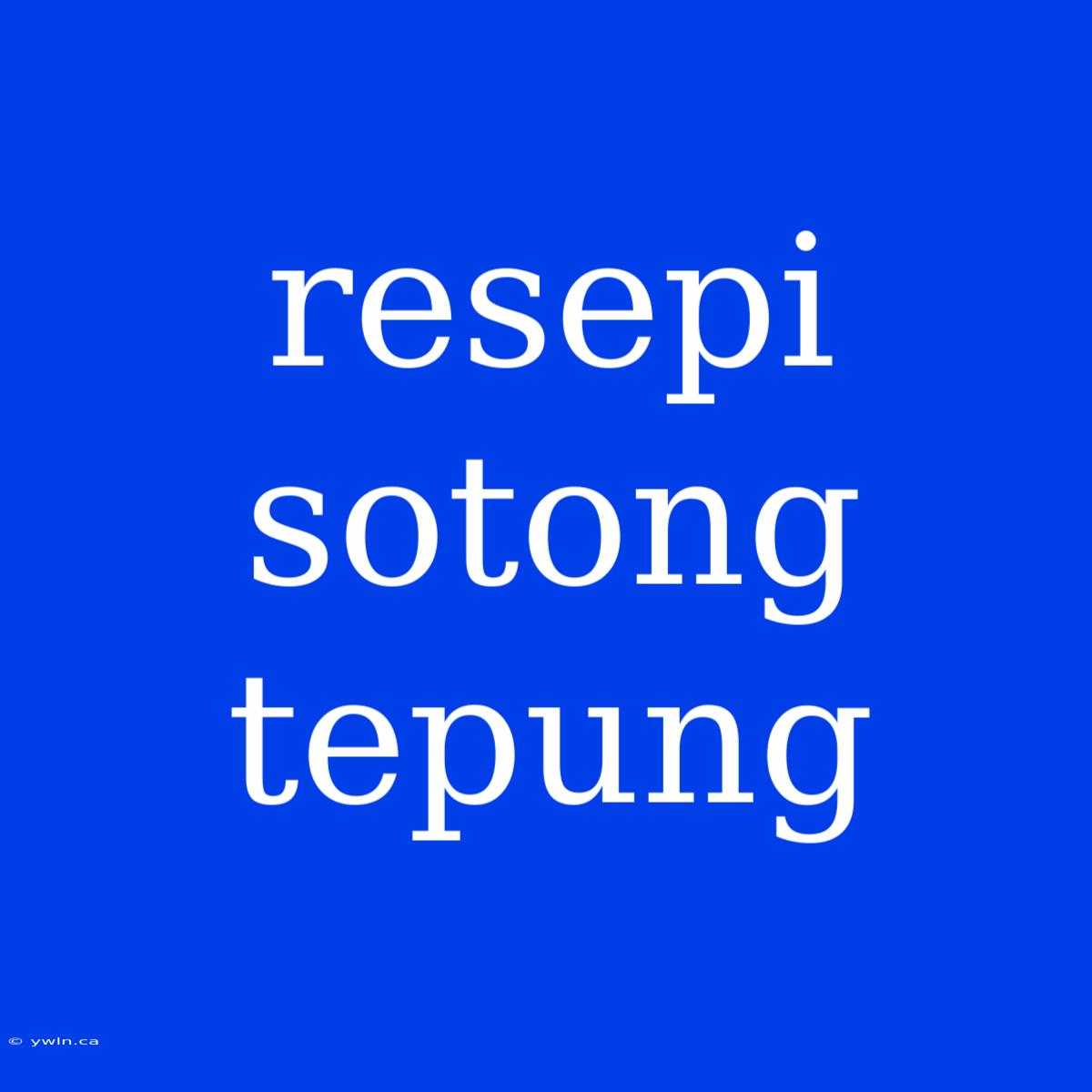 Resepi Sotong Tepung