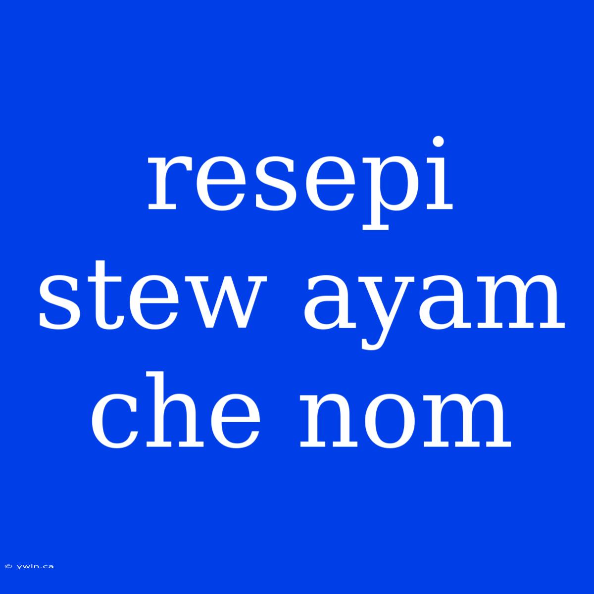 Resepi Stew Ayam Che Nom