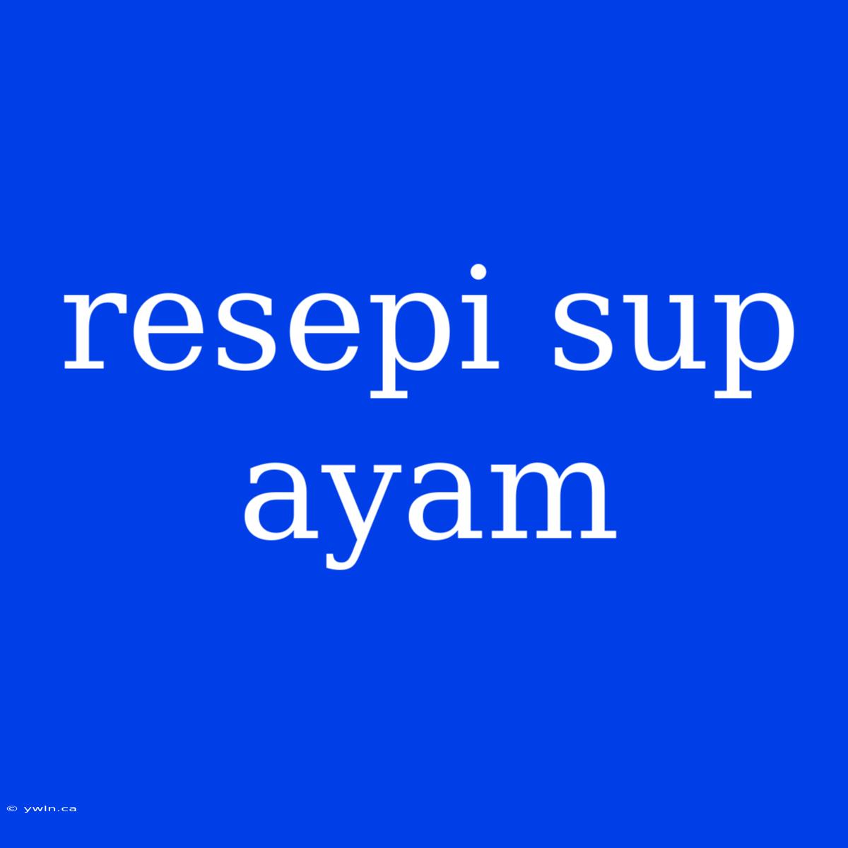 Resepi Sup Ayam