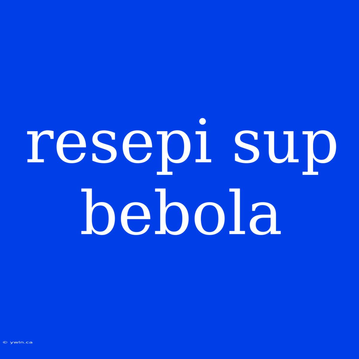 Resepi Sup Bebola