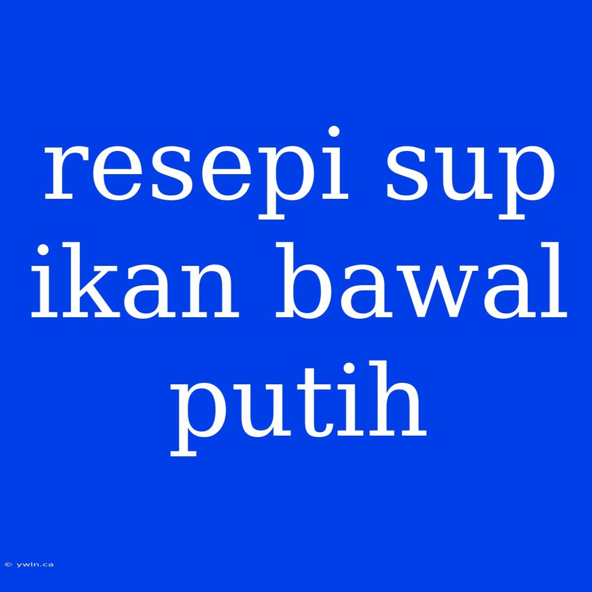 Resepi Sup Ikan Bawal Putih