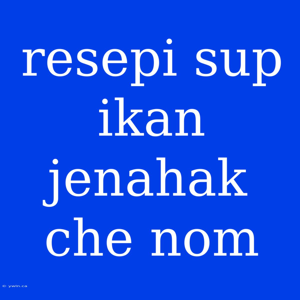 Resepi Sup Ikan Jenahak Che Nom