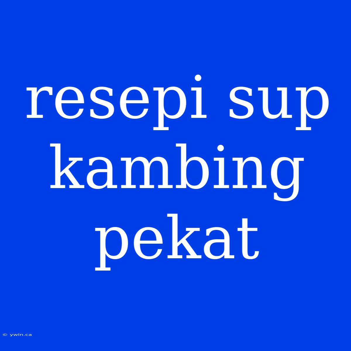 Resepi Sup Kambing Pekat