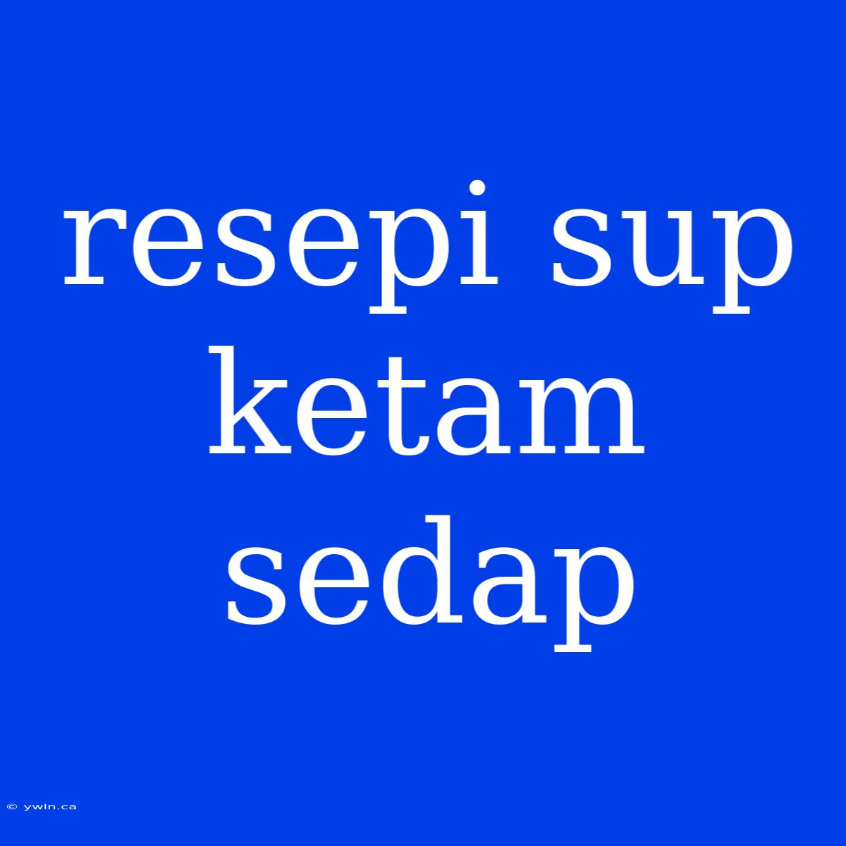 Resepi Sup Ketam Sedap