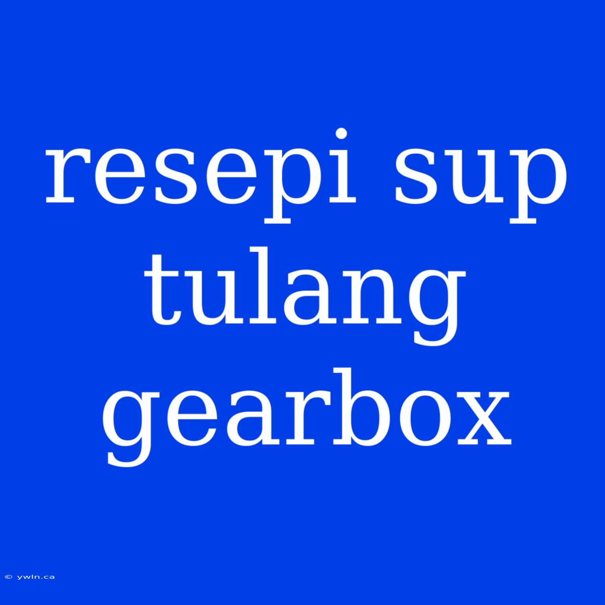 Resepi Sup Tulang Gearbox