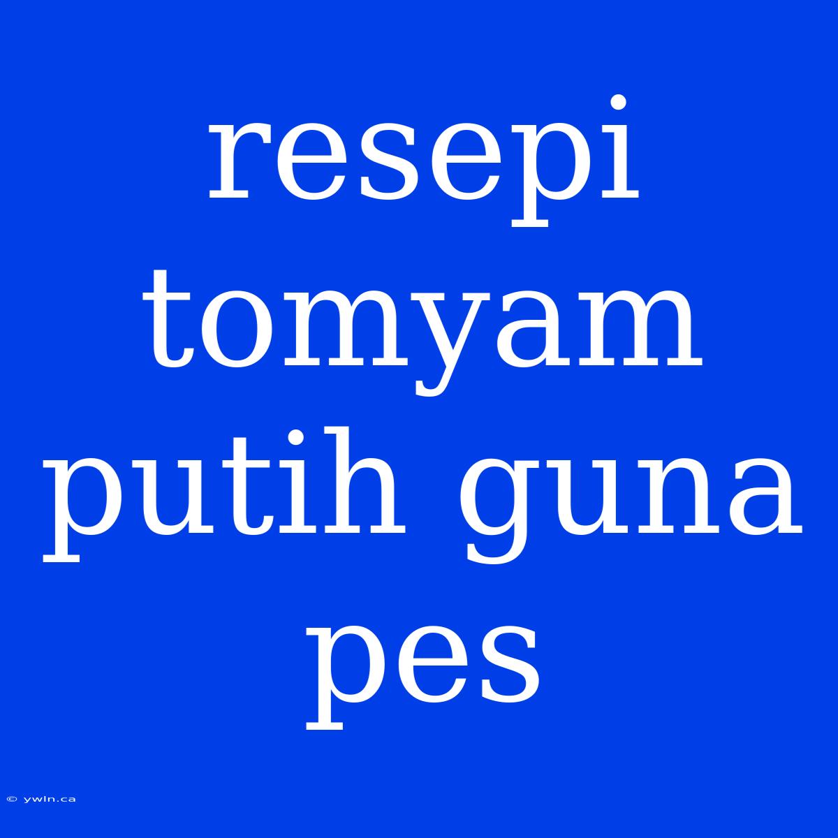 Resepi Tomyam Putih Guna Pes