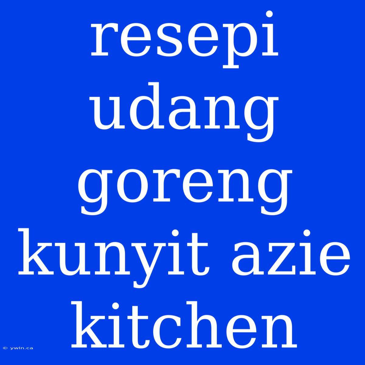 Resepi Udang Goreng Kunyit Azie Kitchen