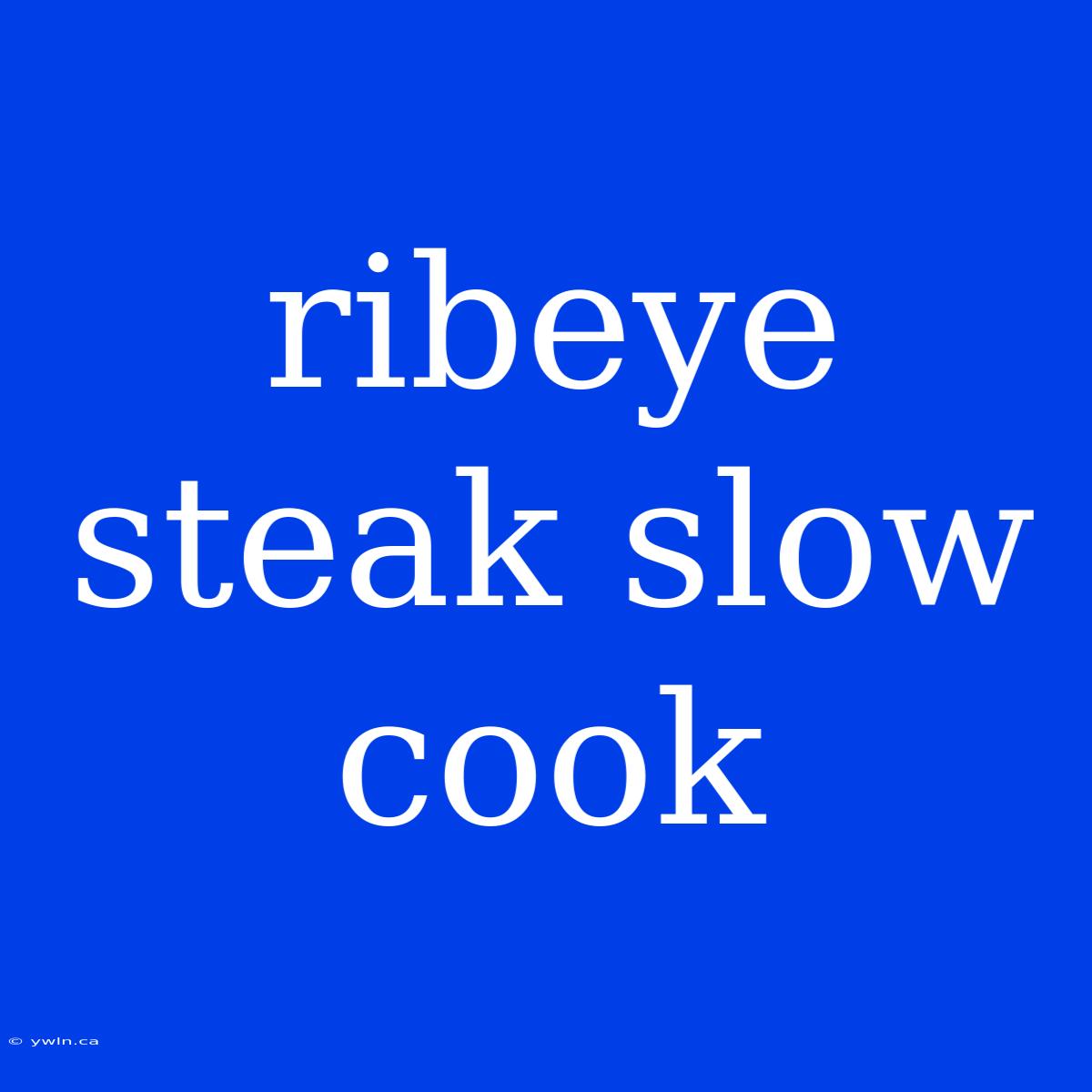 Ribeye Steak Slow Cook