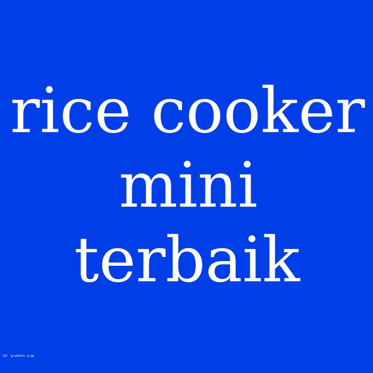 Rice Cooker Mini Terbaik