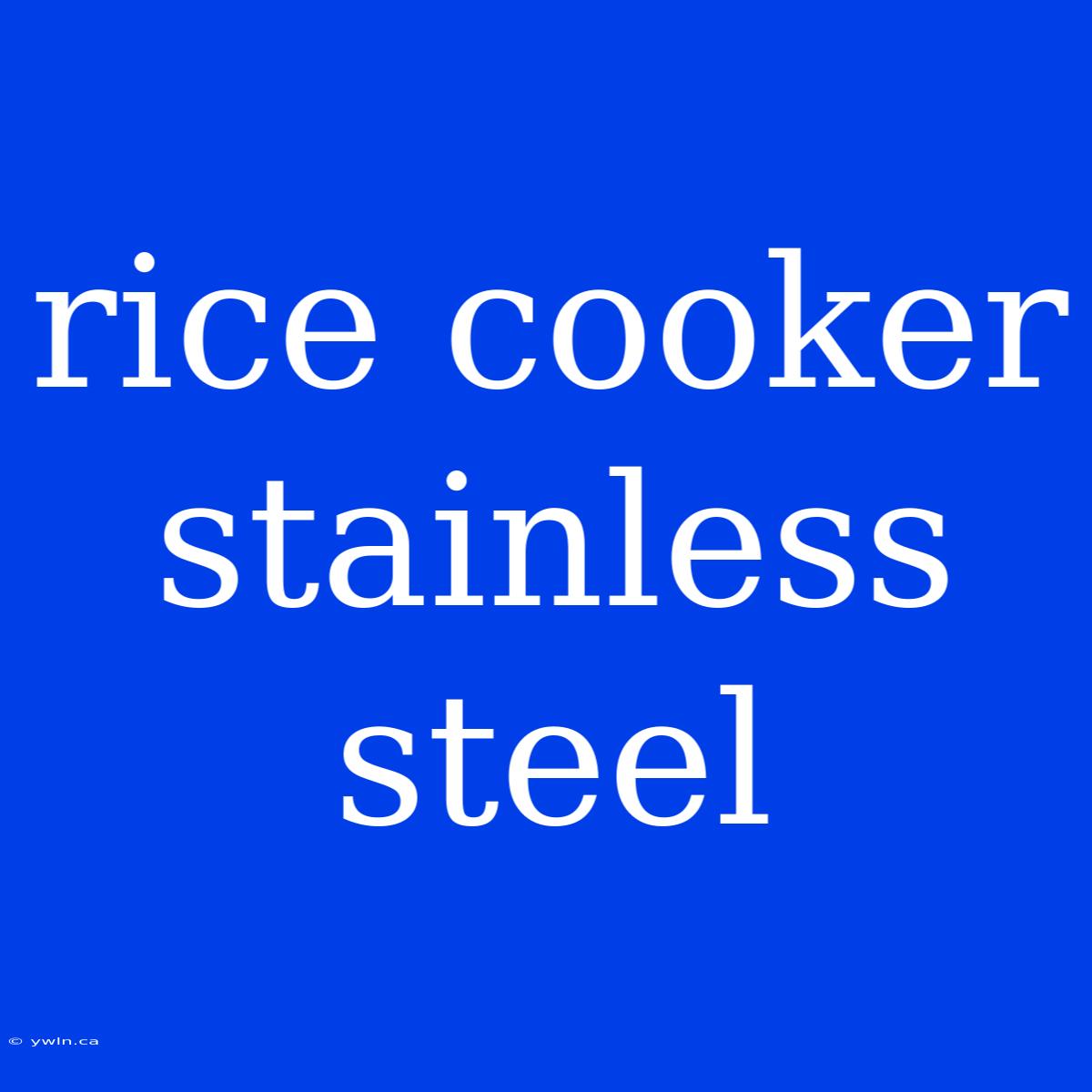 Rice Cooker Stainless Steel