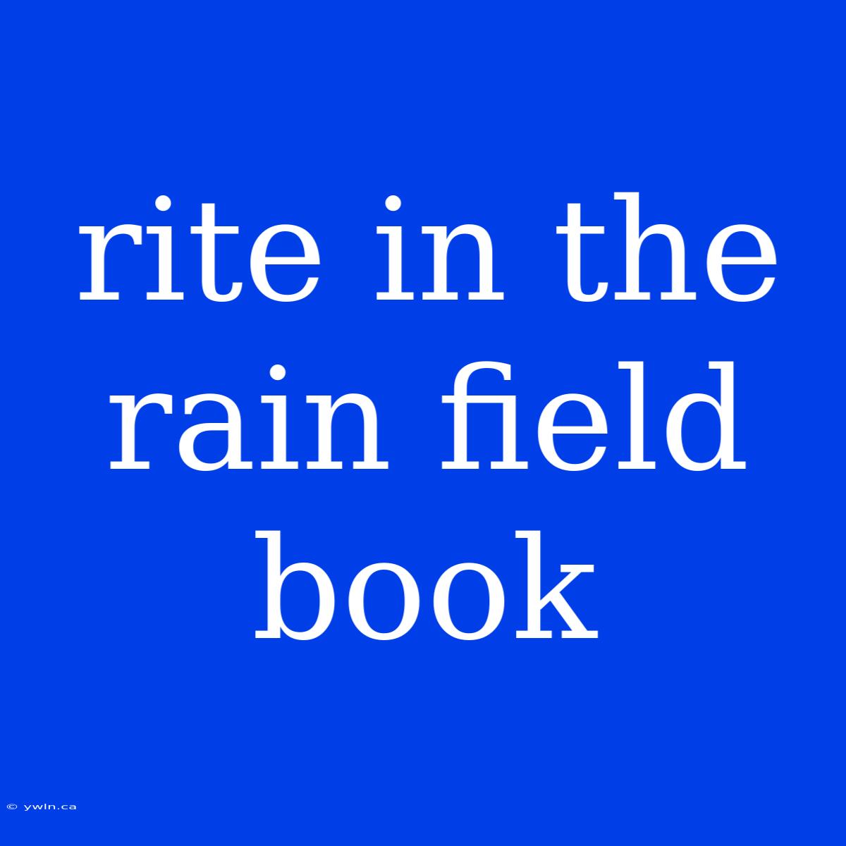 Rite In The Rain Field Book