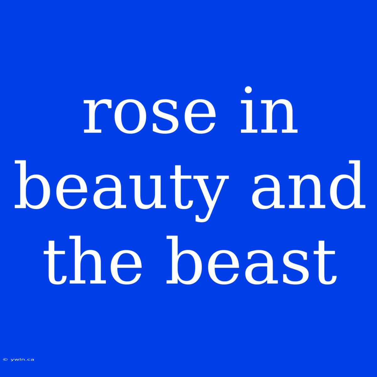 Rose In Beauty And The Beast