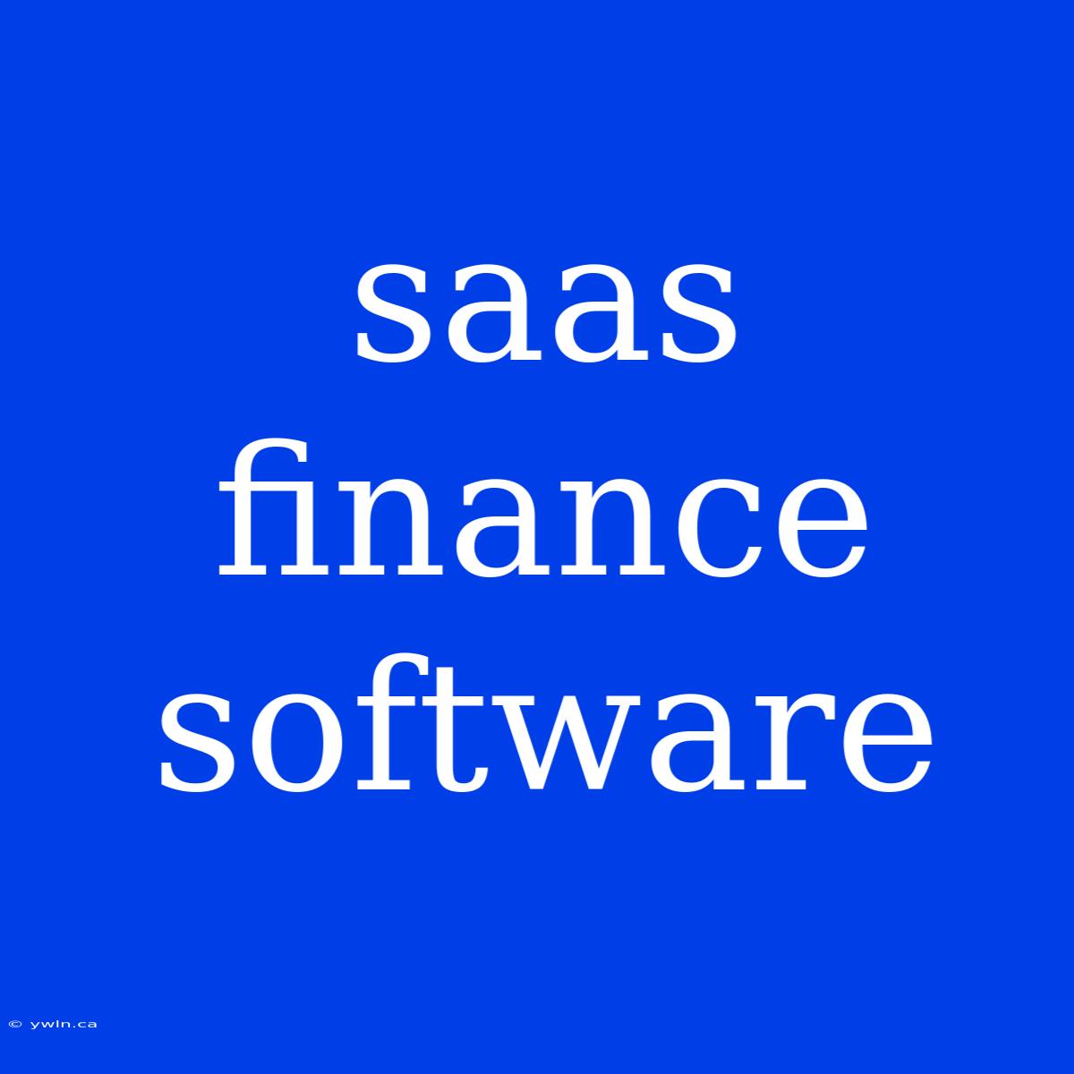 Saas Finance Software