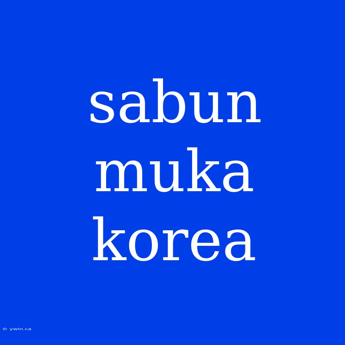 Sabun Muka Korea