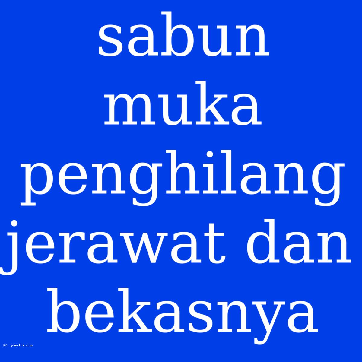 Sabun Muka Penghilang Jerawat Dan Bekasnya