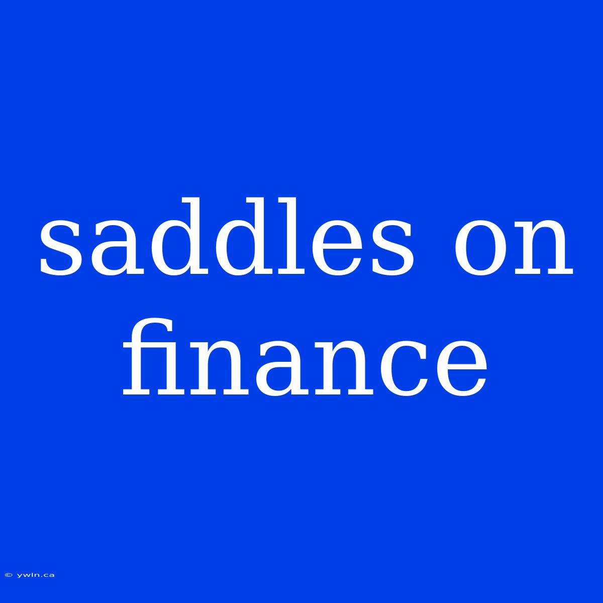 Saddles On Finance